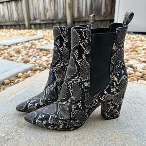 Steve Madden Snake Print Ankle Booties